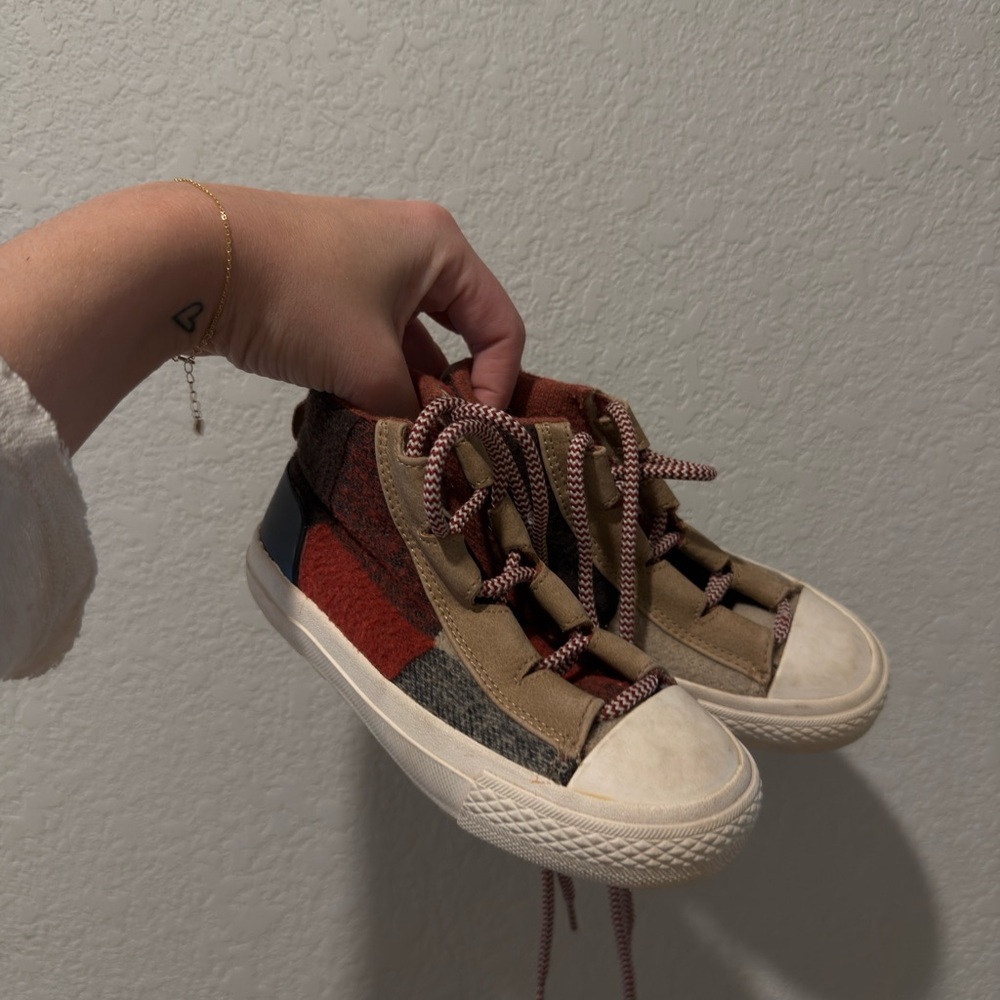 Zara Kids Sneakers in Red, Tan, and Black